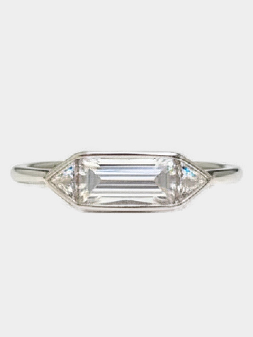 1 Carat Moissanite Baguette Ring In 925 Sterling Silver with GRA - Picture 2 of 16